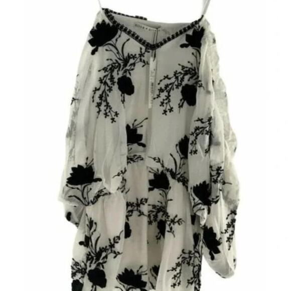 Alice Olivia Cold Shoulder Blouse Womens S Petite Holden Draped Off Shoulder NWT - Picture 8 of 11